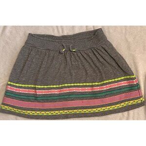 Cat & Jack Girls Grey Skort XL 14/16 Embroidered Ribbon Trim Elastic Waist